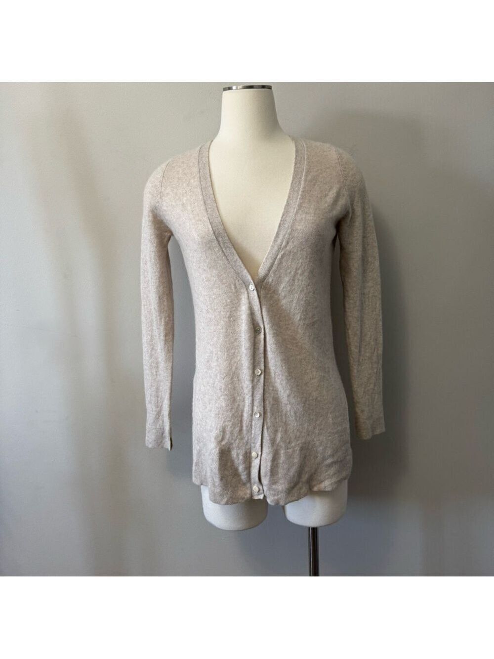 Stylish Cream Women's Cardigan Sweater Cashmere